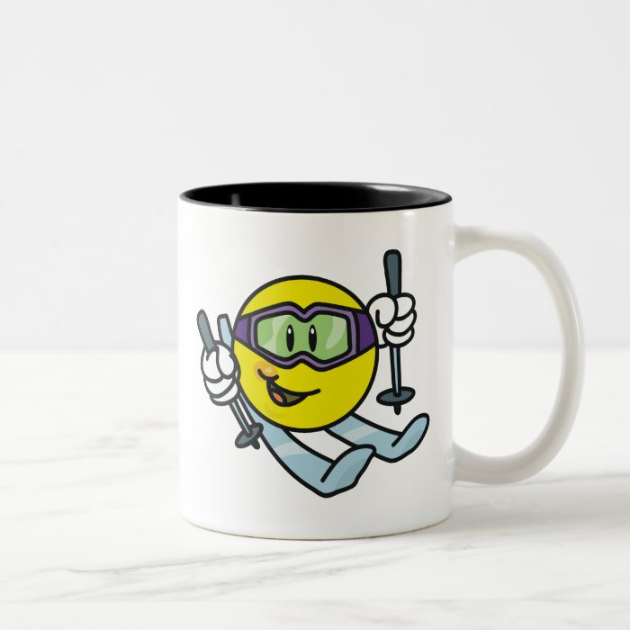 Smiley Skiing Coffee Mug