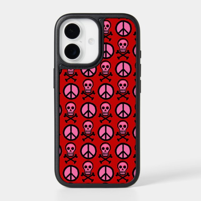 Smiley Skull Pattern Otterbox iPhone Case (Back)