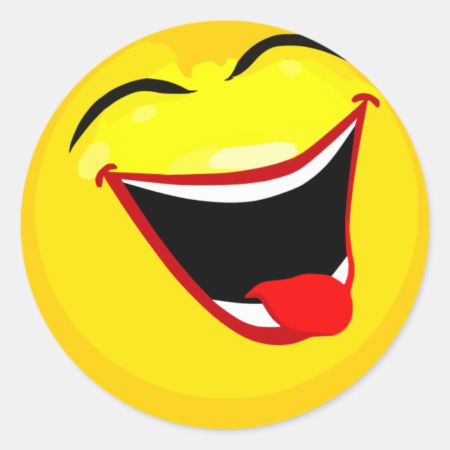 smiley-smilies-happy classic round sticker (Front)