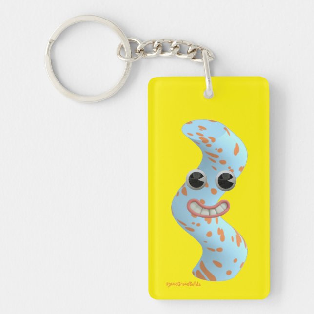Smiley Squiggle Worm Guy Keychain (Front)