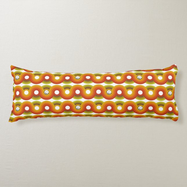 Smiley Vintage Retro Pattern No. 02 Body Pillow (Front)