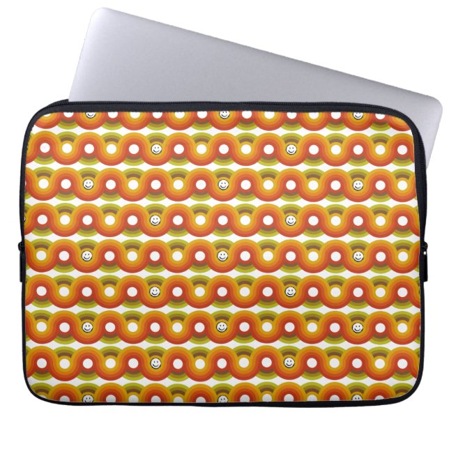 Smiley Vintage Retro Pattern No. 02 Laptop Sleeve (Front)