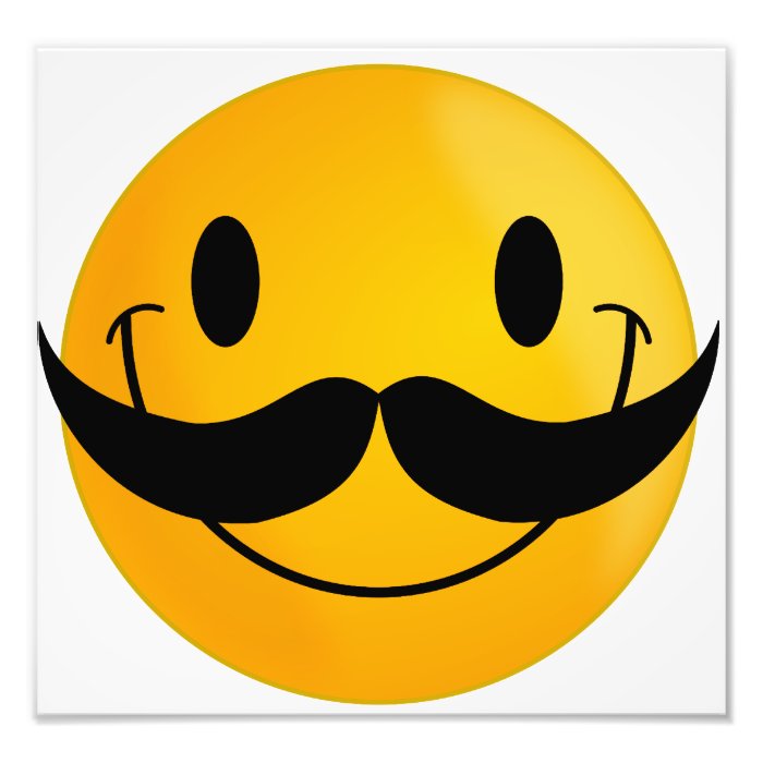 Smiley with Mustache Photo Print