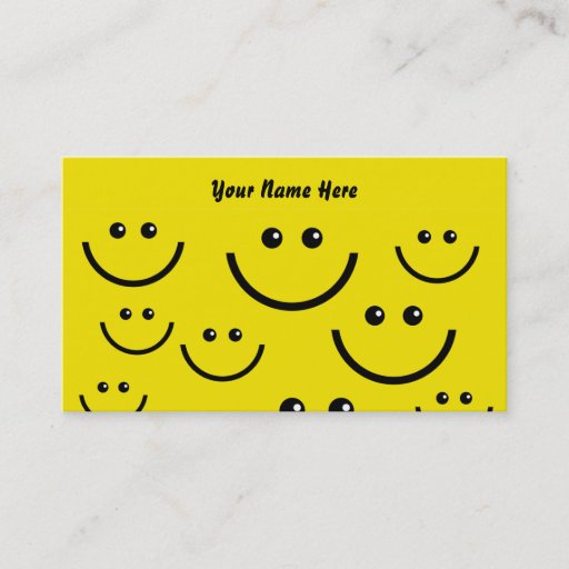 Customizable Smilie Face Background, Your Name Here Business Cards