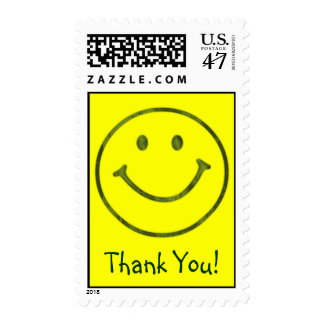 Smilie face Thank You Postage Stamp