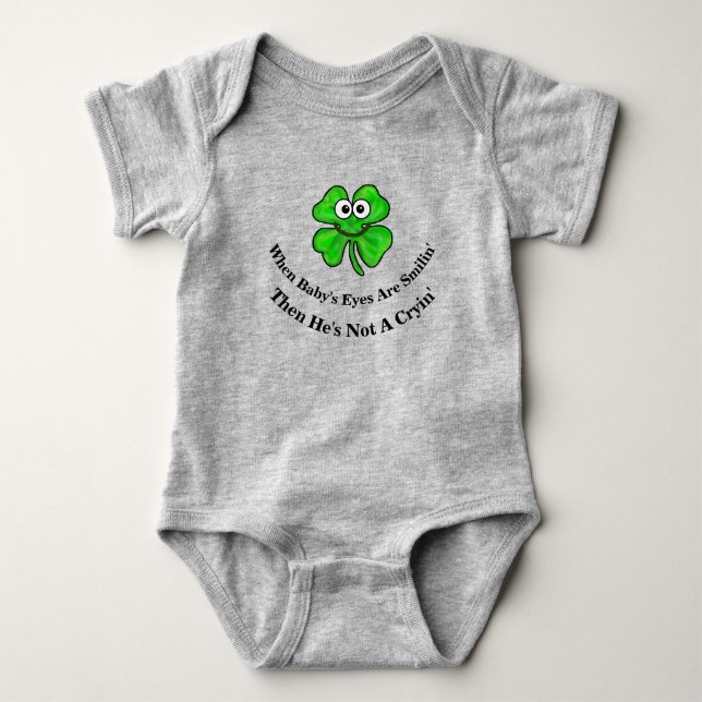 Smilin' Shamrock Irish Baby T-shirt Baby Bodysuit (Front)