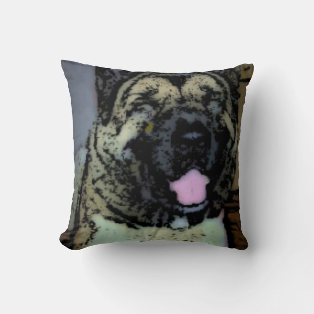 Smiling Akita Throw Pillow (Front)