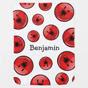 Smiling Albanian Flag Baby Blanket