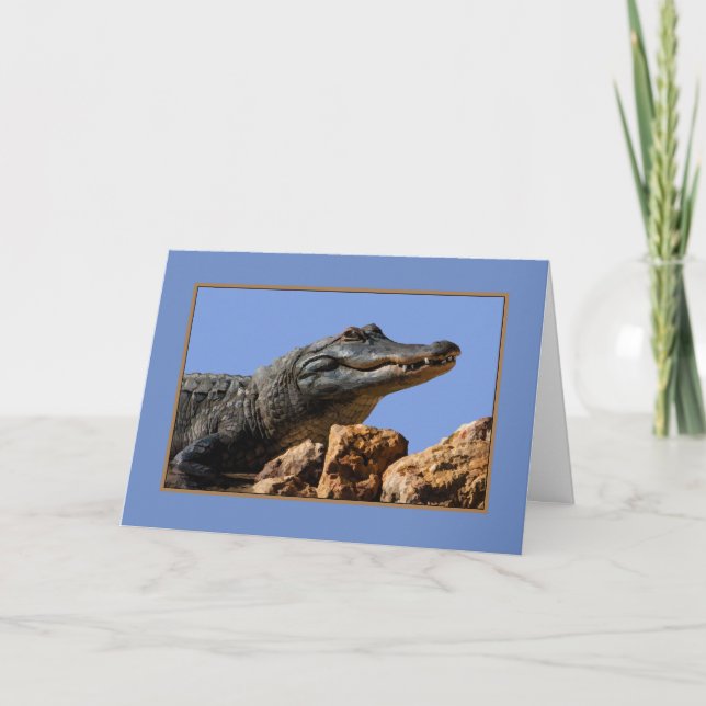 Smiling Alligator, Birthday Card, Humor Card (Front)