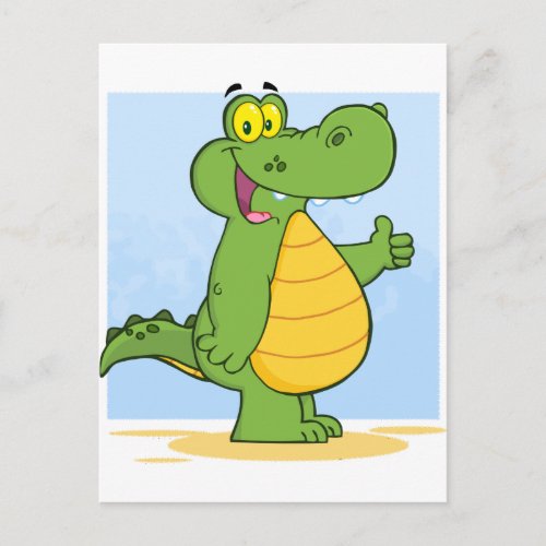 Smiling Alligator Or Crocodile Postcard