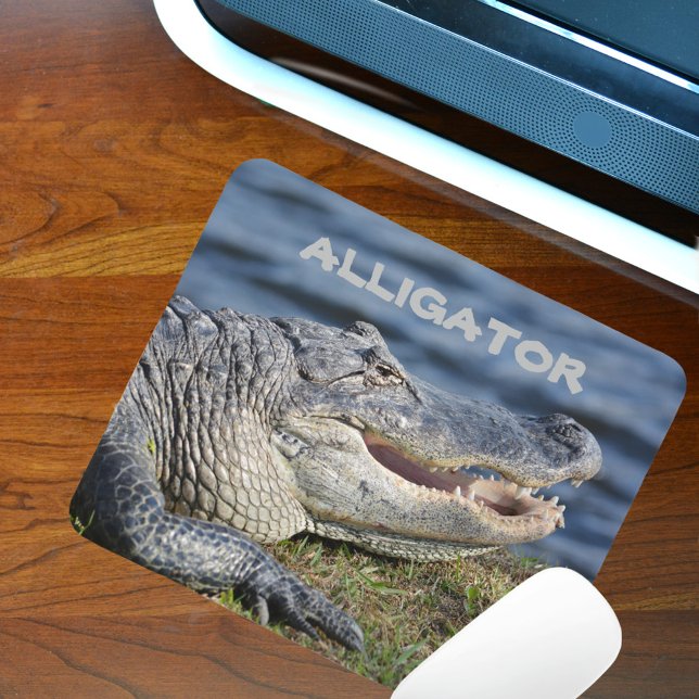 Smiling American Alligator Wildlife Customizable Mouse Pad (Creator Uploaded)