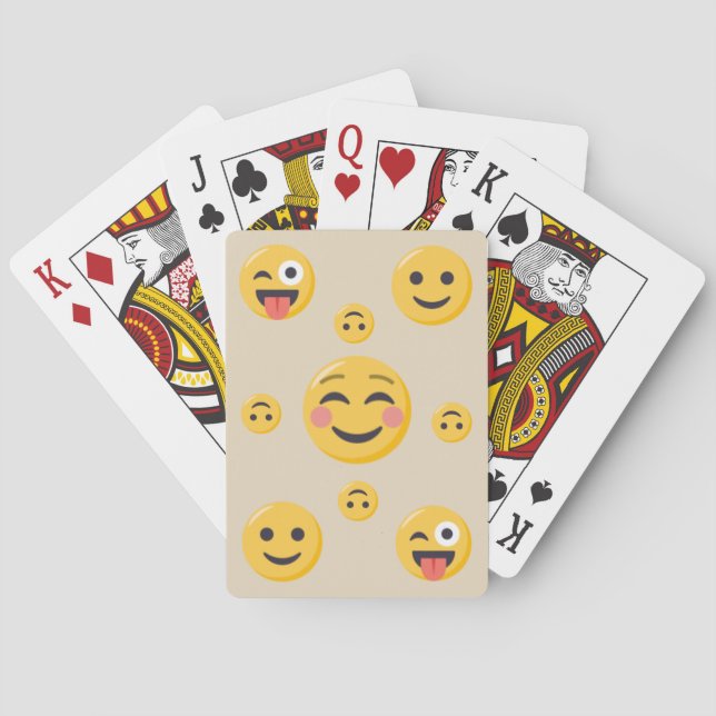 Smiling and Funny Emoji Faces Poker Cards (Back)