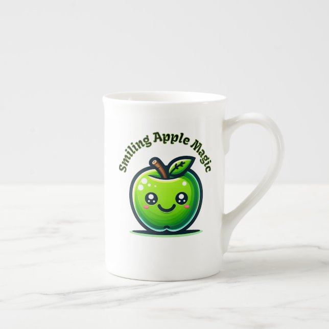 Smiling Apple Magic Bone China Mug (Right)