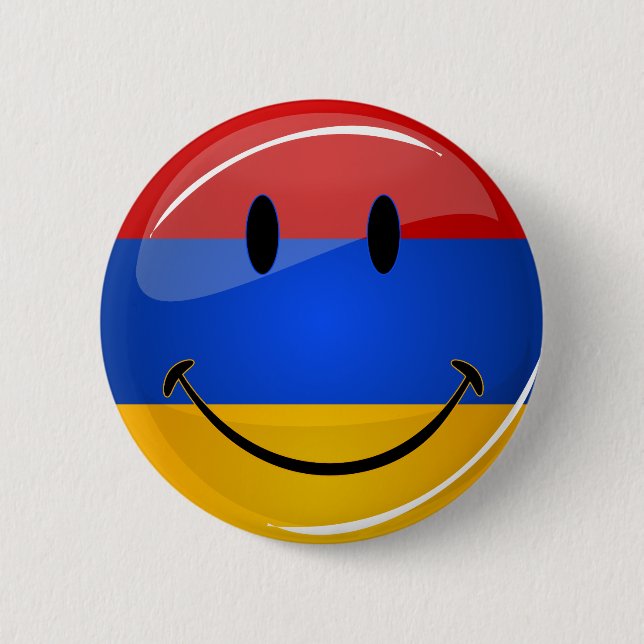 Smiling Armenian Flag Pinback Button (Front)