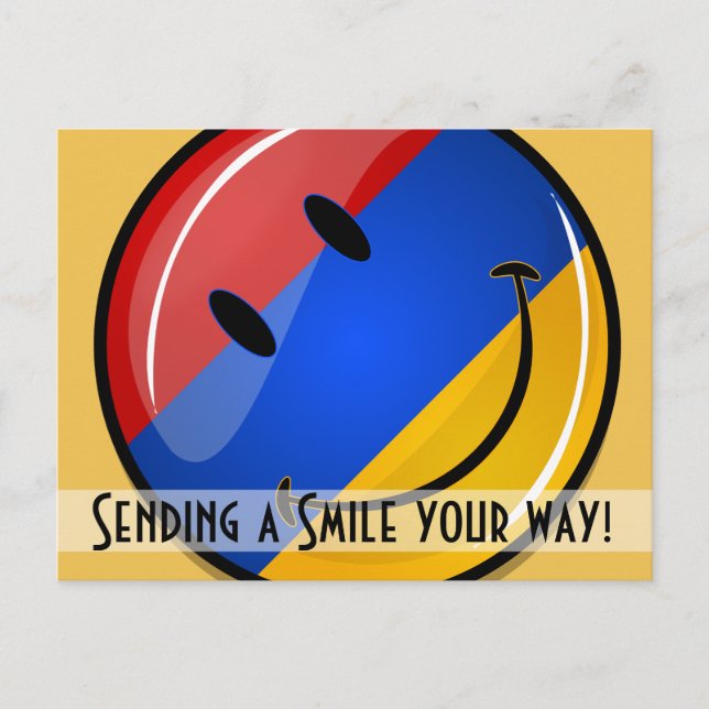 Smiling Armenian Flag Postcard (Front)