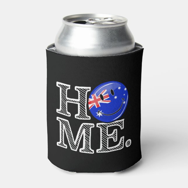Smiling Australian Flag Housewarming Can Cooler (Can Front)