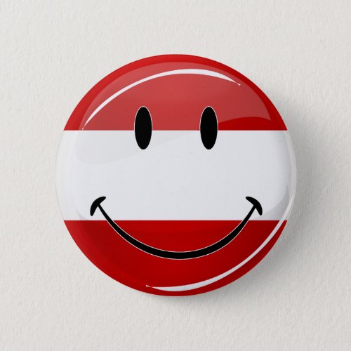 Smiling Austrian Flag Pinback Button