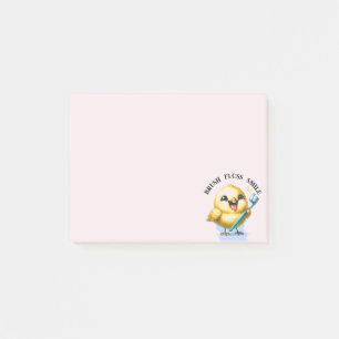 Smiling Baby Chick with Dental Slogan Post-it Notes