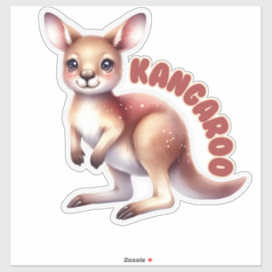 Smiling Baby Kangaroo - Nursery  Sticker