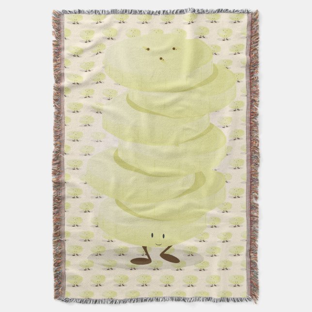 Smiling Banana Slices Throw Blanket (Front Vertical)