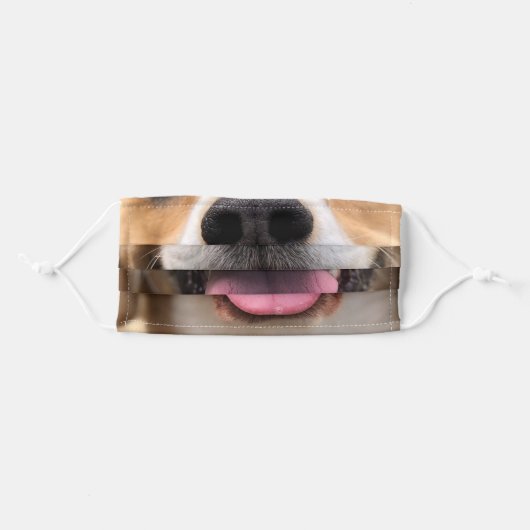 Smiling Beagle Adult Cloth Face Mask (Front, Folded)