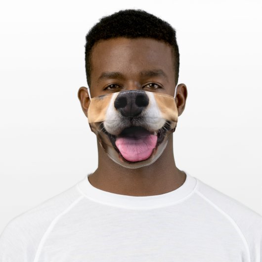 Smiling Beagle Adult Cloth Face Mask (Worn)