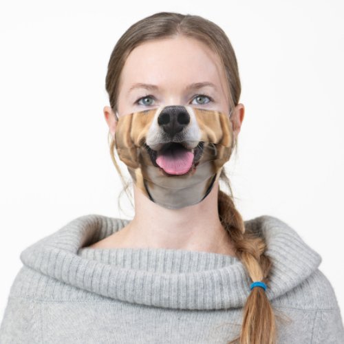 Smiling Beagle Animal Face Photo Adult Cloth Face Mask