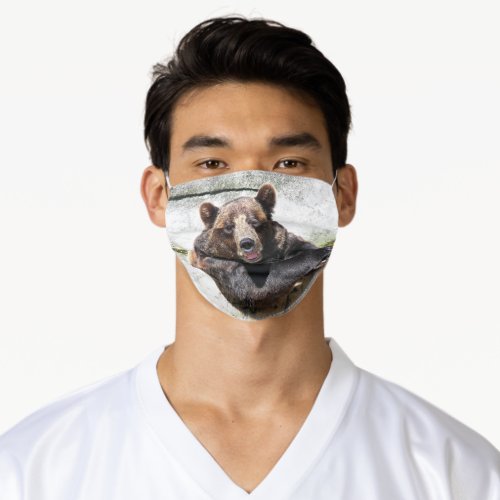 smiling bear adult cloth face mask