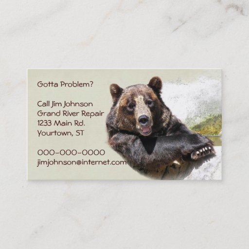 Customizable Smiling Bear Business Card Template