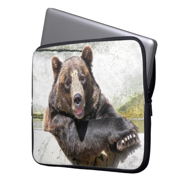 Smiling Bear  Laptop Sleeve (Front Left)