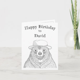 Smiling Bear / Personalized Birthday Card