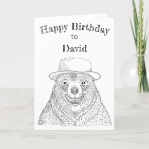 Smiling Bear / Personalized Birthday Card