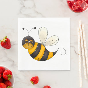 Smiling Bee Fun Bumblebee Character Napkins