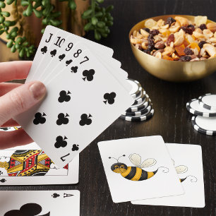 Smiling Bee Fun Bumblebee Character Poker Cards