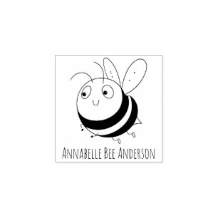 Smiling Bee Wood Art Stamp