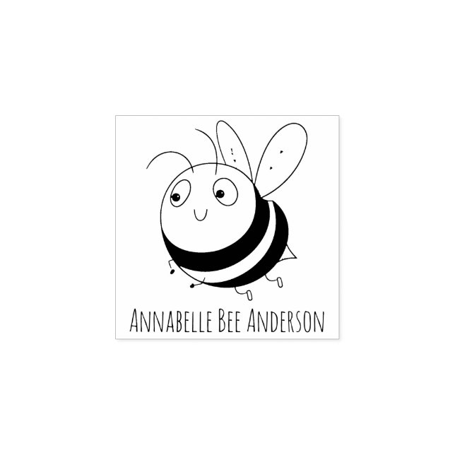Smiling Bee Wood Art Stamp (Imprint)