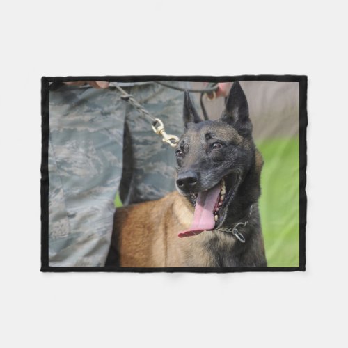 Smiling Belgian Malinois Dog Fleece Blanket