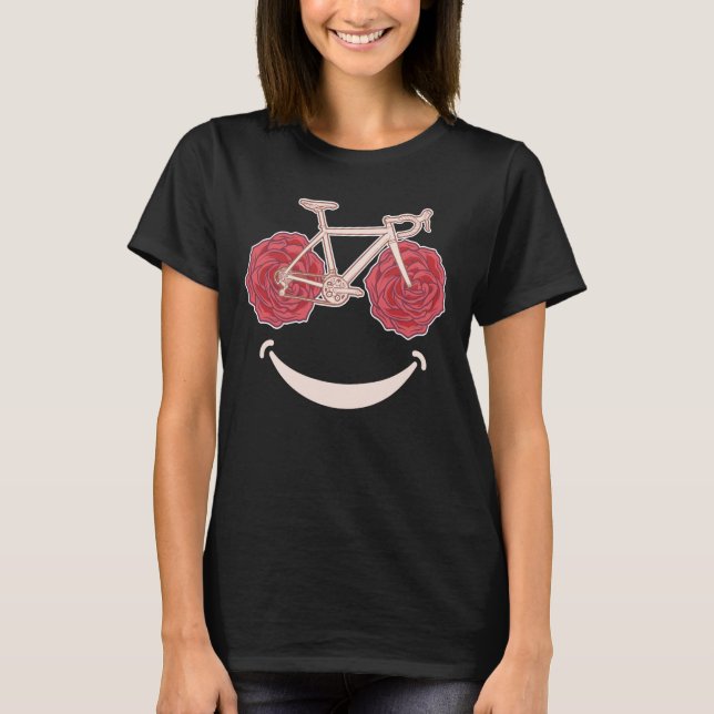 Smiling Bicycle Face Funny Cycling Cyclist Gift T-Shirt (Front)