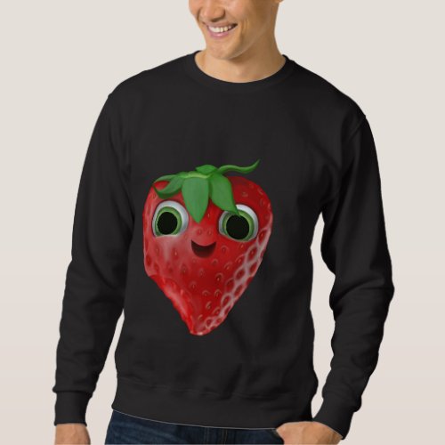 Smiling Bitten Fruit Strawberry Sweatshirt