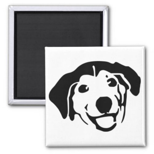 Smiling Black Dog Magnet