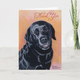 Smiling Black Labrador Painting Thank You Card