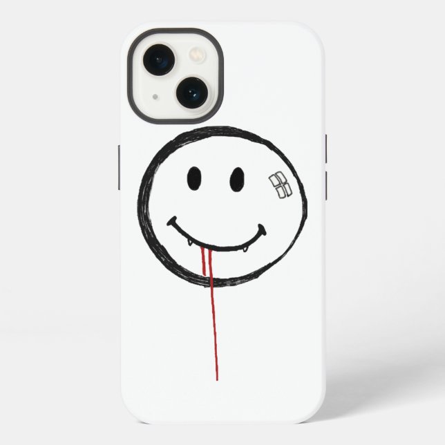 Smiling Bloody Vampire Iphone Case (Back)