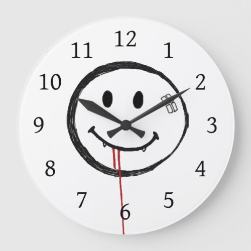 Smiling Bloody Vampire Large Clock