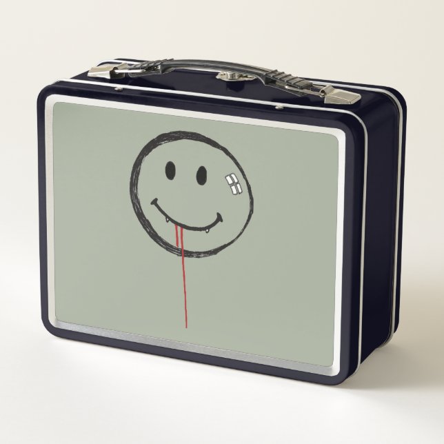 Smiling Bloody Vampire Metal Lunch Box (Back)