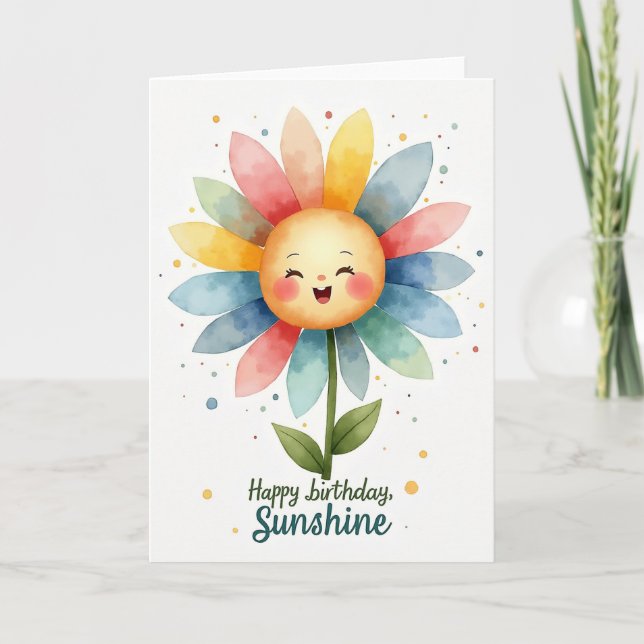 Smiling Bloom Birthday Card (Front)