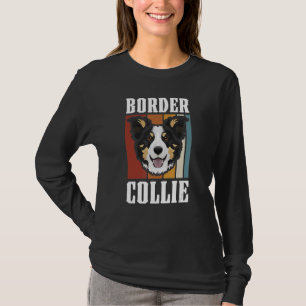 Smiling Border Collie Retro T-Shirt