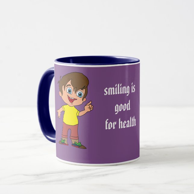smiling boy mug (Front Left)