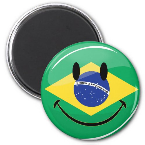 Smiling Brazilian Flag Magnet