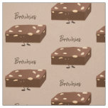 Smiling Brownies Brown Cartoon Food Character Word Fabric