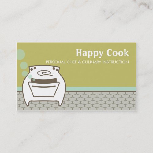 smiling bubble oven cooking baking business car... business card template